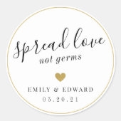 Modernes Gold Heart Gastgeschenk Hochzeit Hand San Runder Aufkleber (Vorderseite)