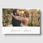 Modernes Gold Heart Wedding Foto Gästebuch (Vorderseite)