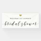 Modernes Gold Hearts Brautparty Willkommen Banner (Horizontal)