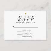Modernes Gold Hearts Wedding RSVP (Vorderseite)