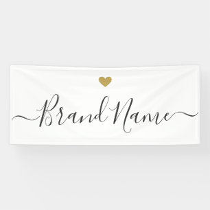 Modernes Gold-Herz personalisiertes Geschäft-Logo Banner