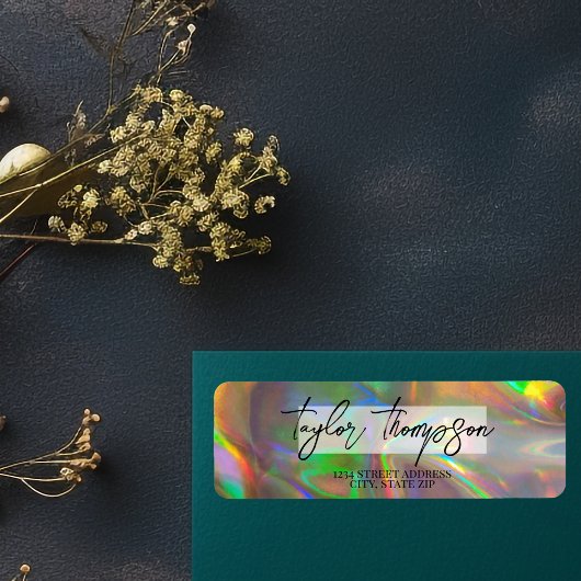 Modernes Gold Holographic Return-Address-Label