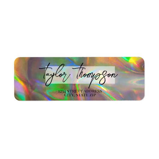 Modernes Gold Holographic Return-Address-Label (Vorne)