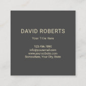 Modernes Gold Hund Silhouette Dunkles Gary Quadratische Visitenkarte (Rückseite)