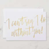 Modernes Gold "Ich kann nicht sagen, dass ich ohne (Vorderseite)