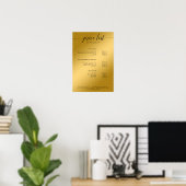 Modernes, Gold (Imitate) Salon Price List Poster (Heimbüro)
