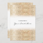 Modernes Gold Imitats Sequins Festivals Party Einladung (Vorne/Hinten)
