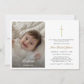 Modernes Gold-Katholische Religion Säugling Taufe Einladung (Vorderseite)