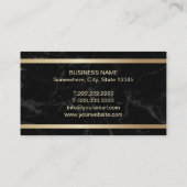 Modernes Gold Key Real Anwesen Realtor Black Marbl Visitenkarte (Rückseite)