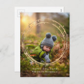 Modernes Gold-Kranz-Postkarte Feiertagspostkarte (Vorne/Hinten)