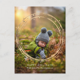 Modernes Gold-Kranz-Postkarte Feiertagspostkarte