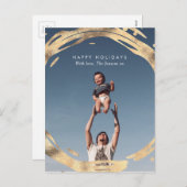 Modernes Gold-Kranz-Postkarte Feiertagspostkarte (Vorne/Hinten)