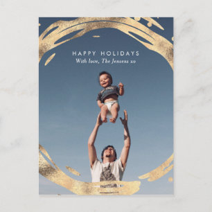 Modernes Gold-Kranz-Postkarte Feiertagspostkarte