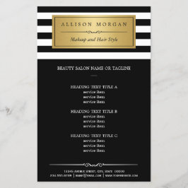 Modernes Gold-Label mit Schwarz-weißen Streifen Flyer