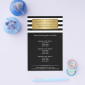 Modernes Gold-Label mit Schwarz-weißen Streifen Flyer (Einzeln)