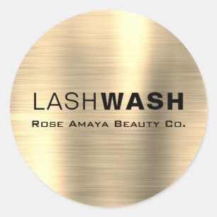 Modernes Gold Lash Wash Cleanser Schönheitsprodukt Runder Aufkleber