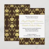 Modernes Gold Leaf-3x5Wedding Einladung (Vorne/Hinten)