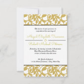 Modernes Gold Leaf-3x5Wedding Einladung (Vorderseite)