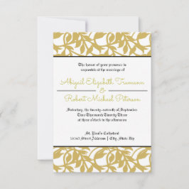 Modernes Gold Leaf-3x5Wedding Einladung