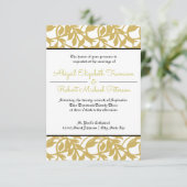 Modernes Gold Leaf-3x5Wedding Einladung (Stehend Vorderseite)