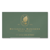 Modernes Gold Leaf Minimal botanisches Grün Magnetische Visitenkarte (Vorderseite)