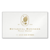 Modernes Gold Leaf Minimal Botanisches Weichrosa Magnetische Visitenkarte (Vorderseite)