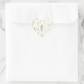 Modernes Gold Leaf Wedding Heart Siegel Herz-Aufkleber (Tasche)