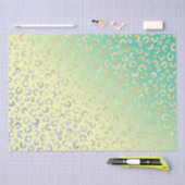 Modernes Gold Leopard Print Yellow Minze Design Seidenpapier (Handwerk)