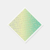 Modernes Gold Leopard Print Yellow Minze Design Serviette (Ecke)