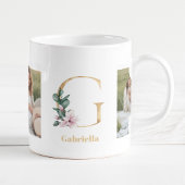 Modernes Gold Letter G-Blume | Monogramm für zwei Kaffeetasse