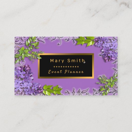 Modernes Gold Lila - Ihre Text-Business-Karte Visitenkarte (Vorderseite)