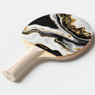 Modernes Gold Liquid Swirl Malerei ästhetisches D Tischtennis Schläger