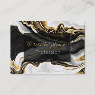 Modernes Gold Liquid Swirl Malerei ästhetisches De Visitenkarte