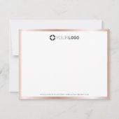 Modernes Gold-Logo der Rose personalisiert Station Dankeskarte (Vorderseite)