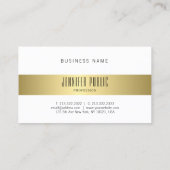 Modernes Gold Look Design glatt Schlicht attraktiv Visitenkarte (Rückseite)