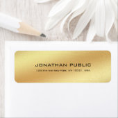 Modernes Gold Look Einfache Schlichte Rücksendeadr (Insitu)