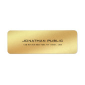 Modernes Gold Look Einfache Schlichte Rücksendeadr (Vorne)