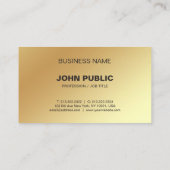 Modernes Gold-Look Eleganter einfacher Chic Corpor Visitenkarte (Rückseite)