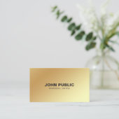 Modernes Gold-Look Eleganter einfacher Chic Corpor Visitenkarte (Stehend Vorderseite)