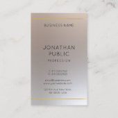Modernes Gold Look Silver Mit Monogramm Elegant Visitenkarte (Rückseite)