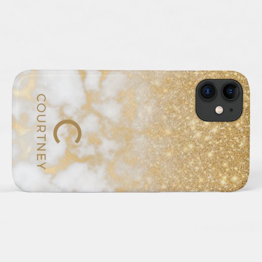 Modernes Gold-Marmor Case-Mate iPhone Hülle (Rückseite (Horizontal))