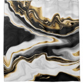Modernes Gold-Marmorgemälde ästhetisch Duschvorhang (Vorderseite)