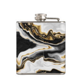 Modernes Gold-Marmorgemälde ästhetisch Flachmann (Rückseite)