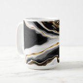 Modernes Gold-Marmorgemälde ästhetisch Kaffeetasse (Vorderseite Links)