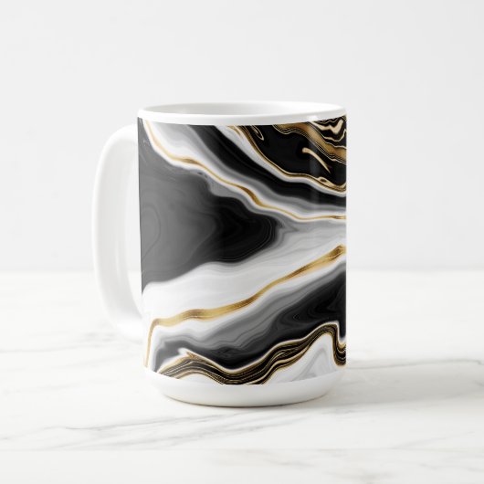 Modernes Gold-Marmorgemälde ästhetisch Kaffeetasse (Vorderseite Links)