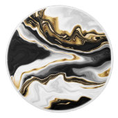 Modernes Gold-Marmorgemälde ästhetisch Keramikknauf (Vorderseite)