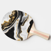 Modernes Gold-Marmorgemälde ästhetisch Tischtennis Schläger (Seitenansicht)