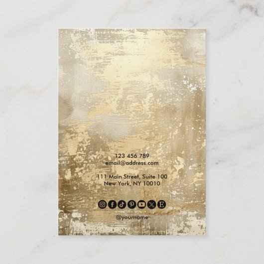 Modernes Gold Metal mit einfachem Earring Display Visitenkarte (Rückseite)