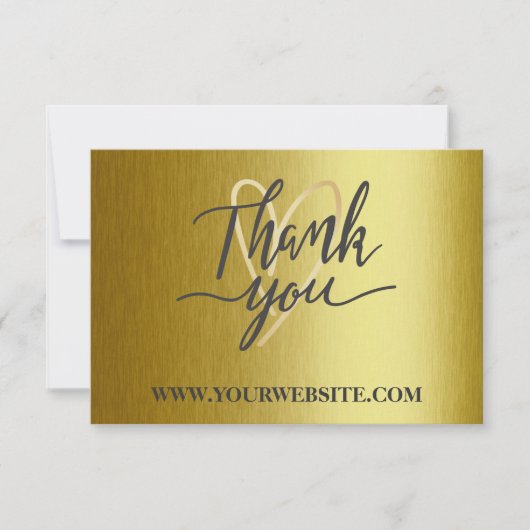 Modernes Gold Metallic Business dank Ihrer Karte (Vorderseite)