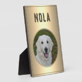 Modernes Gold Metallic Dog Pet Foto Fotoplatte (Seite)